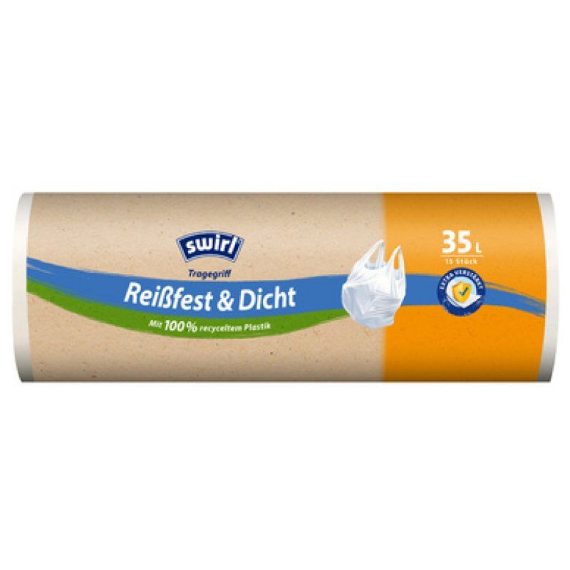 swirl Sac poubelle, avec poignées, 35 litres, blanc