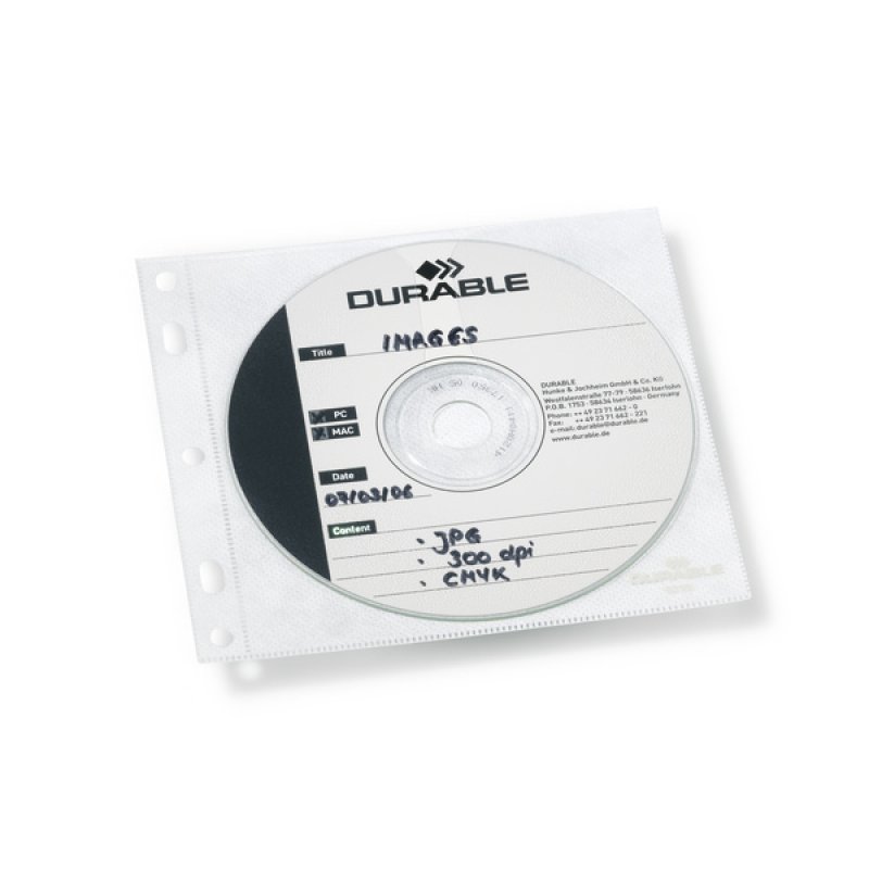 DURABLE Pochette CD-/DVD COVER FILE, PP, transparent