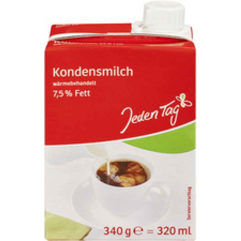 Jeden Tag Kondensmilch, 7,5 % Fett, 340 g 320 ml