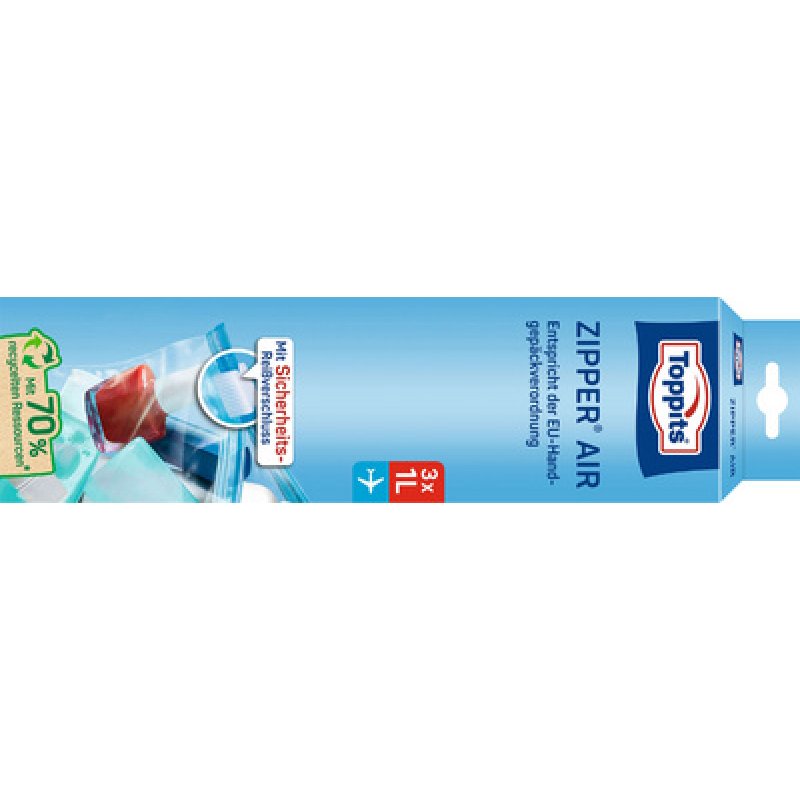 TOPPITS Sachet multi-usage Air avec zip, 3 x 1 litres