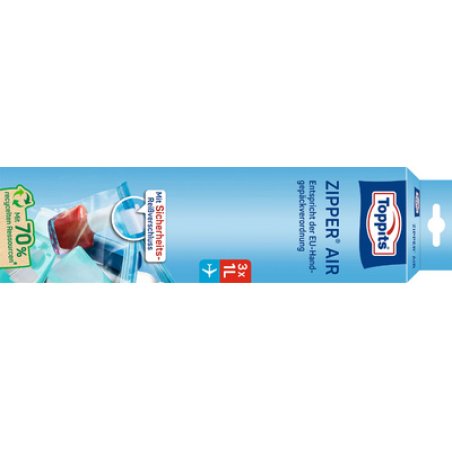 TOPPITS Sachet multi-usage Air avec zip, 3 x 1 litres