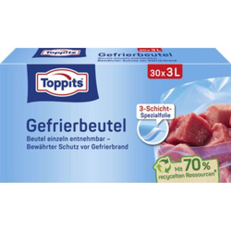 TOPPITS Sachet de congélation, 80 x 2 litres, 220 x 240 mm