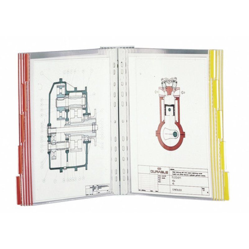 DURABLE Support mural FUNCTION, pour 10 plaques pochettes A4