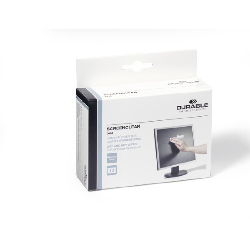 DURABLE Lingettes nettoyantes pour écran SCREENCLEAN DUO
