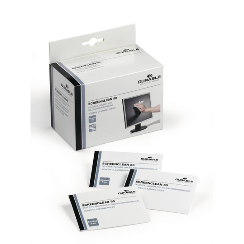DURABLE Lingettes nettoyantes pour écran SCREENCLEAN 50