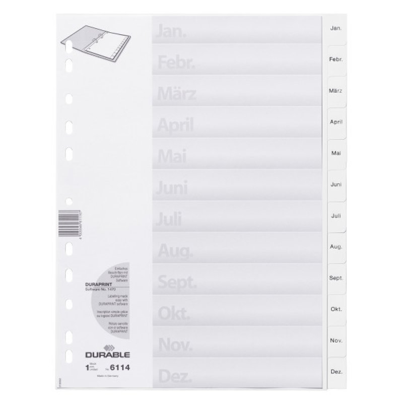 Durable 611402 intercalaire Blanc