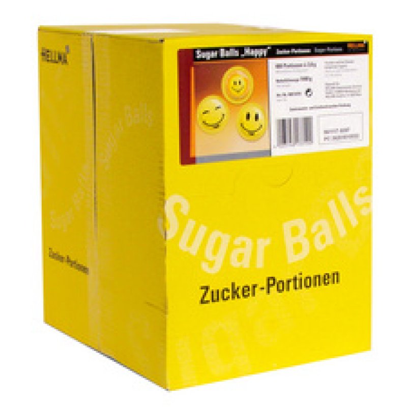 HELLMA sachets de sucre Sugar Balls "Happy", présentoir en