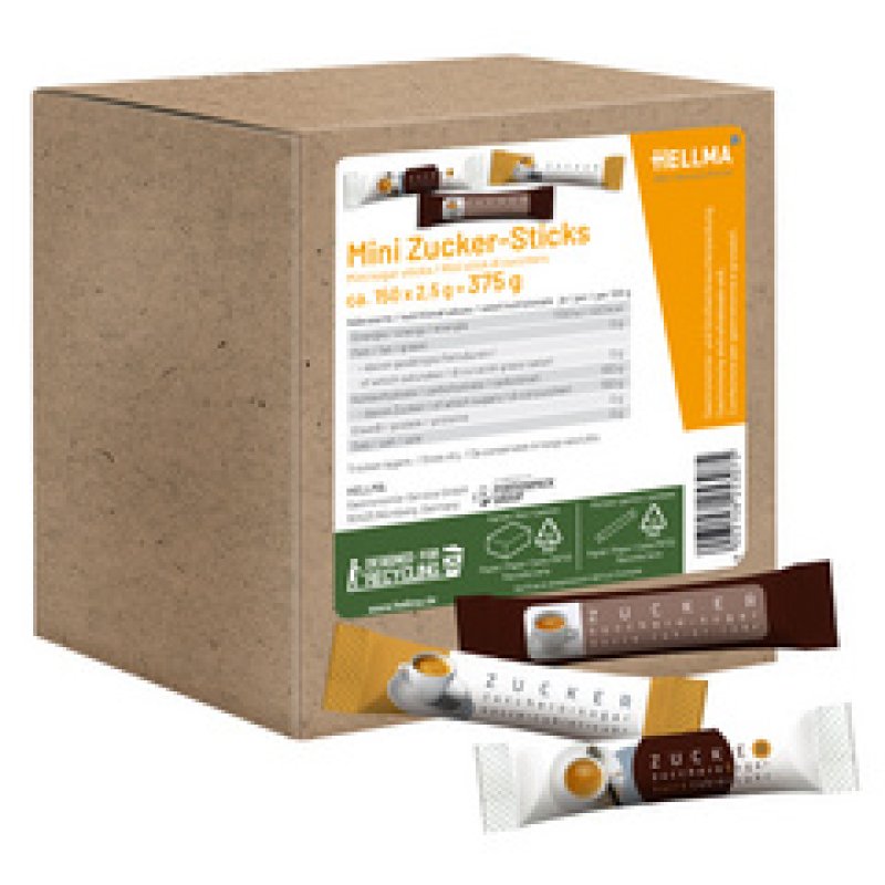 HELLMA Mini sticks de sucre, dans un carton