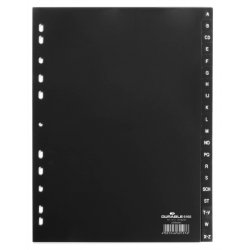 DURABLE Kunststoff-Register, A-Z, A4, PP, 20-teilig, schwarz