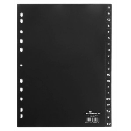 Durable 6168 Alphabetic tab index Polypropylene (PP) Black