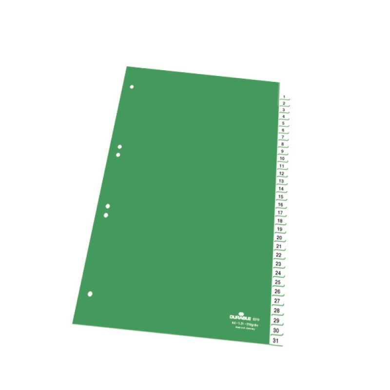 Durable Répertoires avec insertions pré-insérées, imprimées 1-31