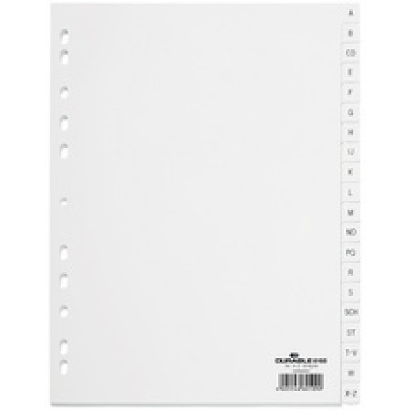 DURABLE Kunststoff-Register, A-Z, A4, 20-teilig, grau