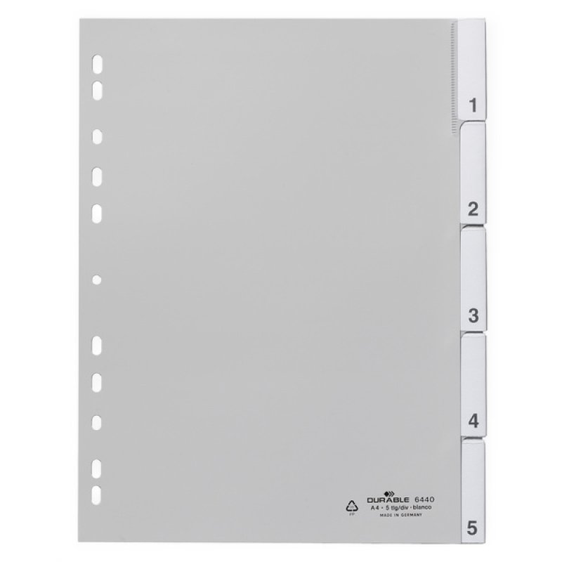 Durable 6440 Numeric tab index Polypropylene (PP) Grey