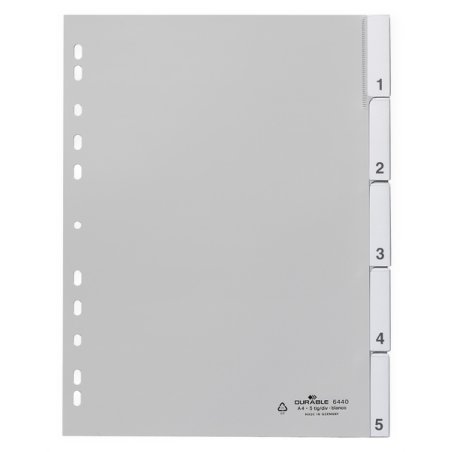 DURABLE Intercalaires en plastique, PP, épaisseur: 0,12 mm