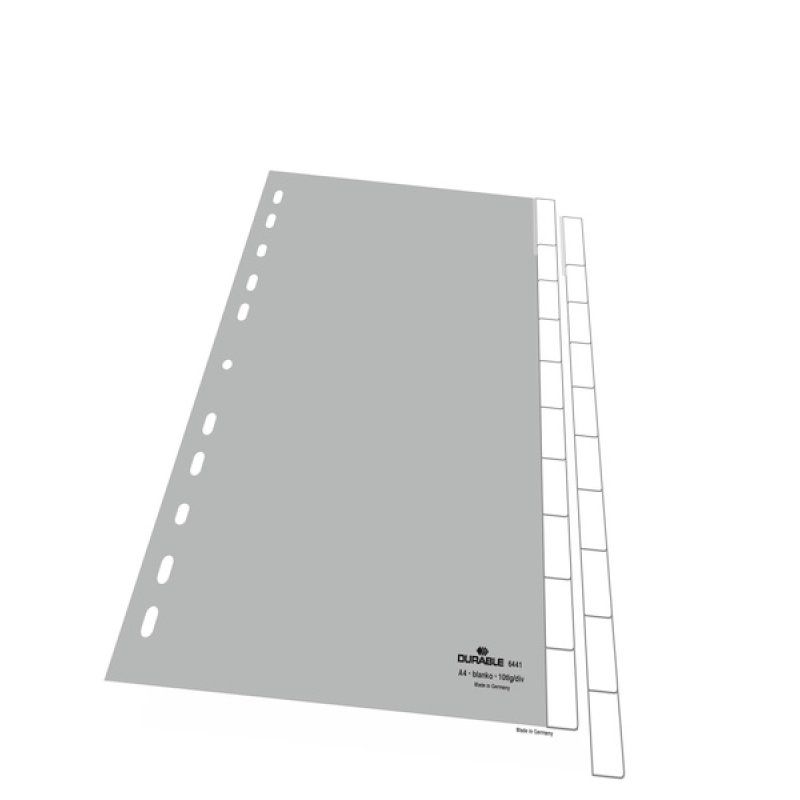 DURABLE Intercalaires en plastique, format A4, PP, 10 pièces