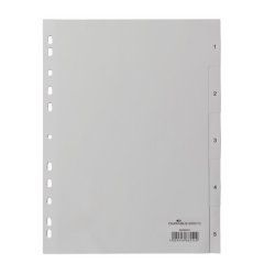 Durable 650510 intercalaire de classement Onglet avec index numérique Polypropylène (PP) Gris