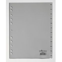Durable 6507-10 Onglet avec index mensuel Polypropylène (PP) Gris