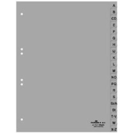 Durable 651010 tab index Alphabetic tab index Polypropylene (PP) Grey