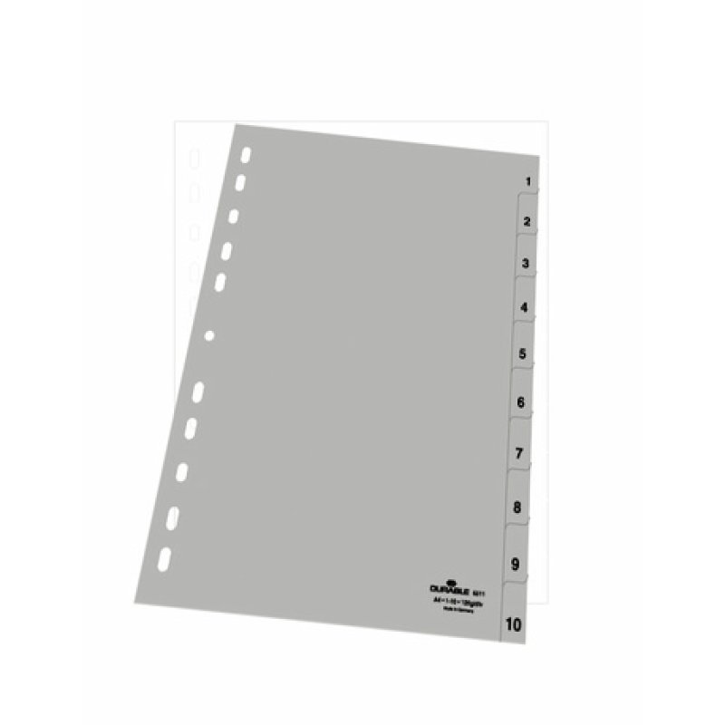 Durable 6511-10 Numeric tab index Polypropylene (PP) Grey