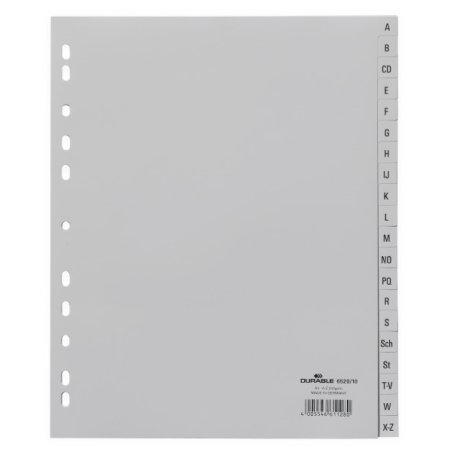 Durable 652010 tab index Alphabetic tab index Grey
