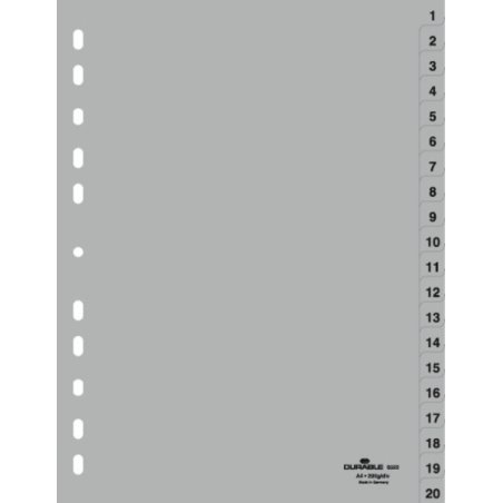 Durable 6522-10 Numeric tab index Polypropylene (PP) Grey