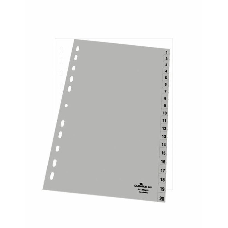 Durable 6522-10 Numeric tab index Polypropylene (PP) Grey