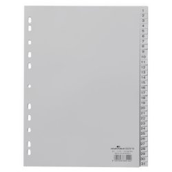 Durable 652310 tab index Numeric tab index Polypropylene (PP) Grey