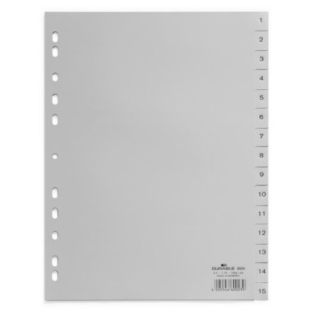 Durable 652410 tab index Numeric tab index Polypropylene (PP) Grey