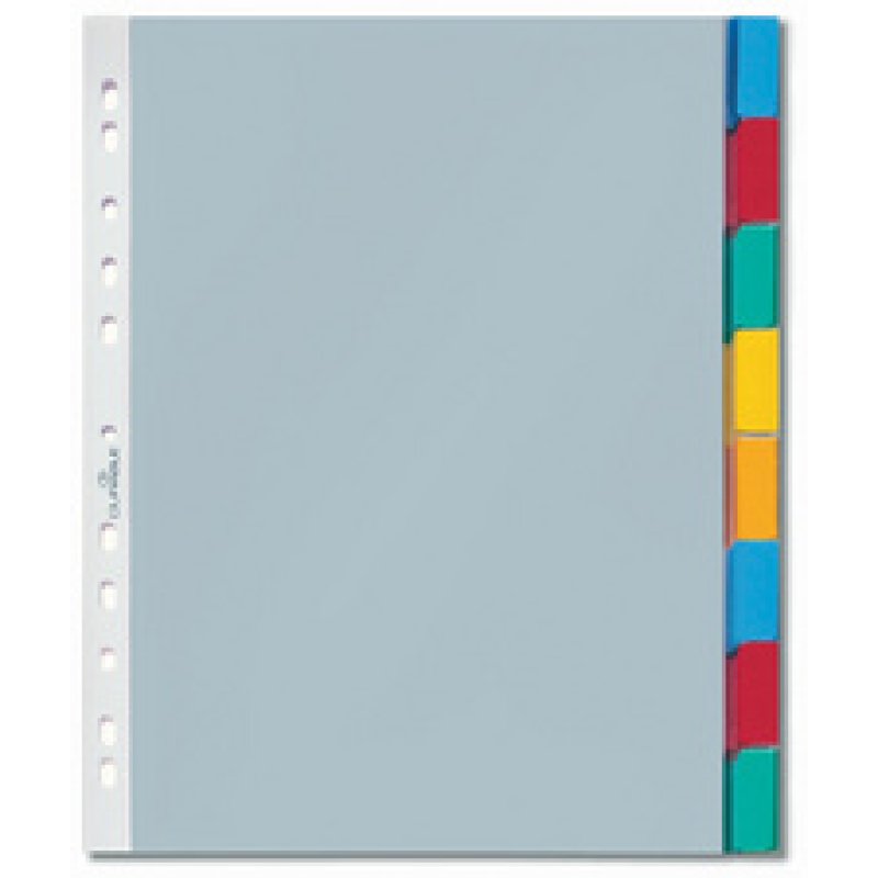 DURABLE Pochettes intercalaires, 10 touches, transparent, A4