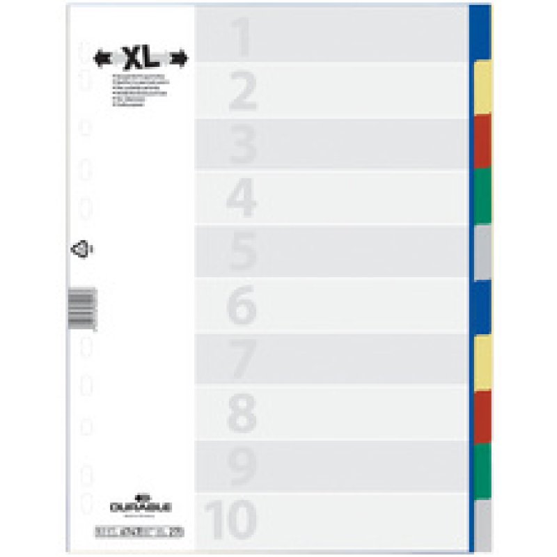 DURABLE Intercalaires en plastique, A4, PP, 5 touches