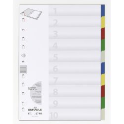 DURABLE Intercalaires en plastique, A4, PP, 10 touches