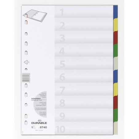 Durable 6740 Blank tab index Polypropylene (PP) Multicolour