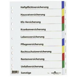 DURABLE Kunststoff-Register, für Versicherungen, A4, PP