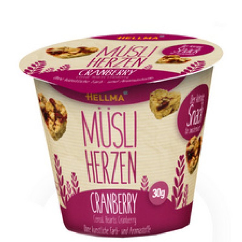 HELLMA Céréales en coeur Canneberge, dans un gobelet