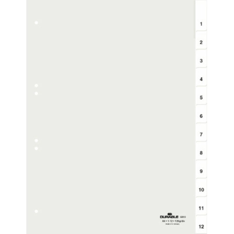 Durable 6810 Numeric tab index Transparent