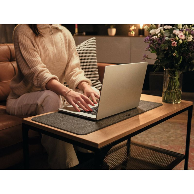 Durable 708158 desk pad PET felt Charcoal