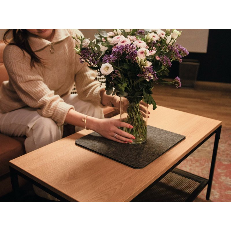 Durable 708158 desk pad PET felt Charcoal