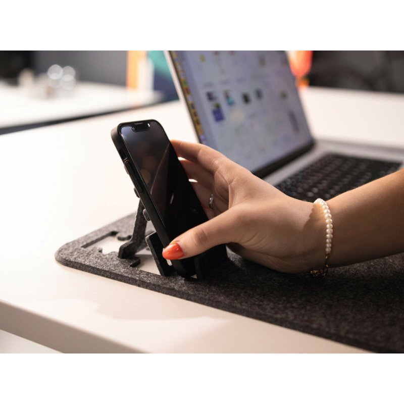 Durable 708158 desk pad PET felt Charcoal