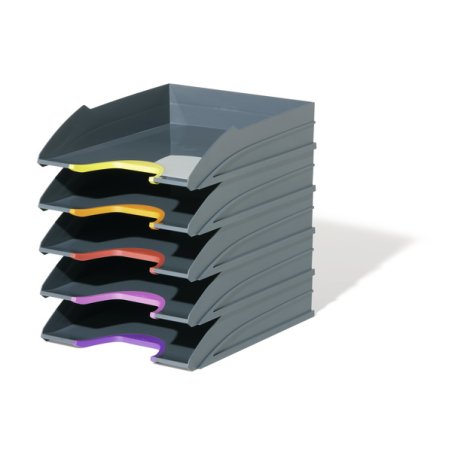 DURABLE Set corbeille à courrier VARICOLOR, gris / couleurs