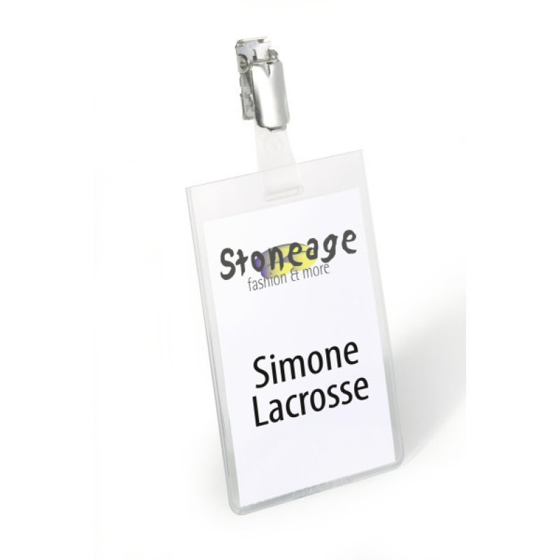 DURABLE Badge nominatif, fermé en haut, 60 x 90 mm