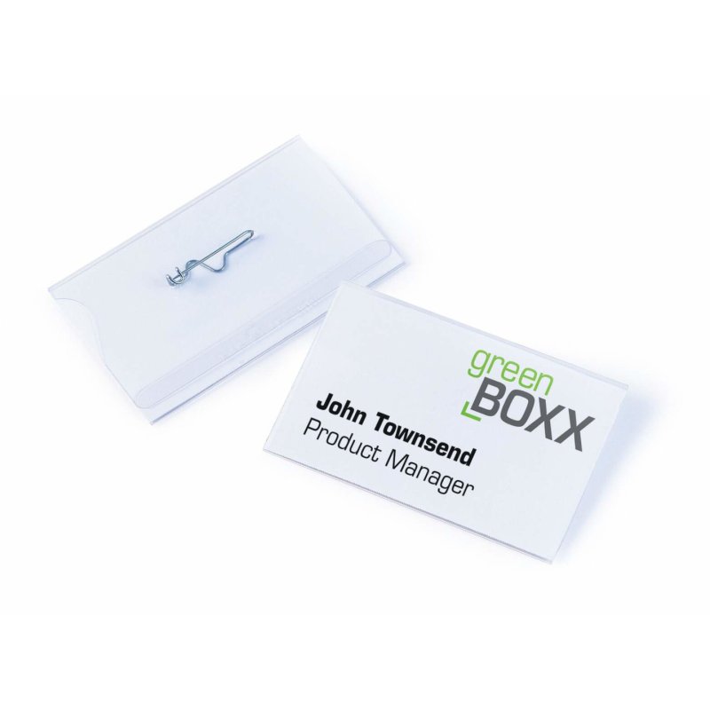 Durable Name badge 54x90 mm with curved pin