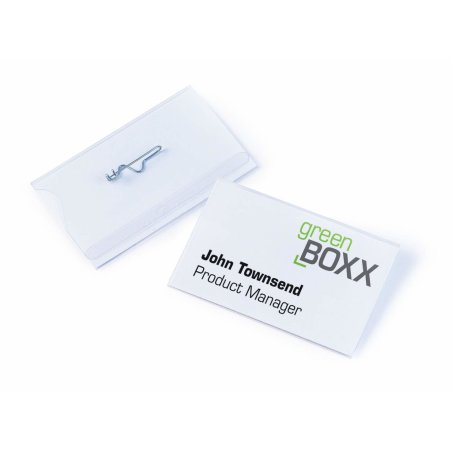 Durable Name badge 54x90 mm with curved pin