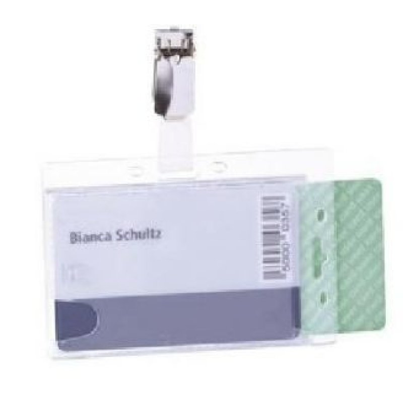 DURABLE Porte-badges avec clip DOPPELBOX, transparent