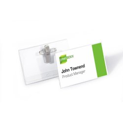 DURABLE Porte-badge avec clip & épingle, 90 x 54 mm