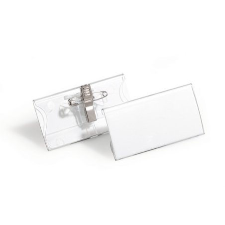 DURABLE Porte-badge avec pince & épingle, en acrylique