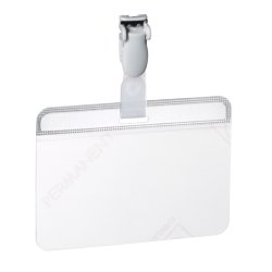 DURABLE Porte-badge plastifié, avec clip, 90 x 54 mm