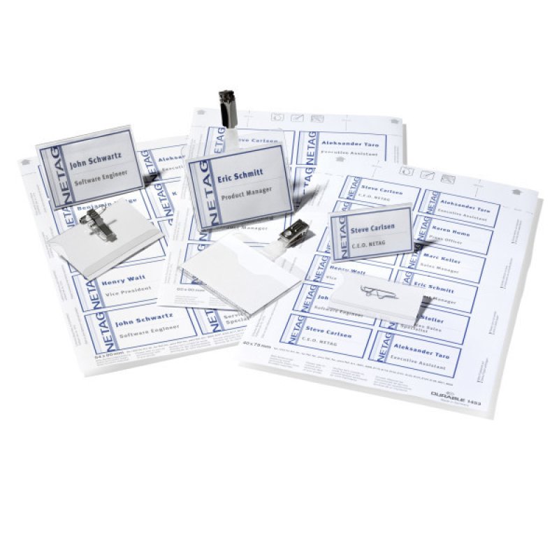 Durable 818200 badge et porte-badges Badge nominatifs 20 pièce(s)