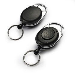 DURABLE porte-badges avec enrouleur et LED, ovale, noir