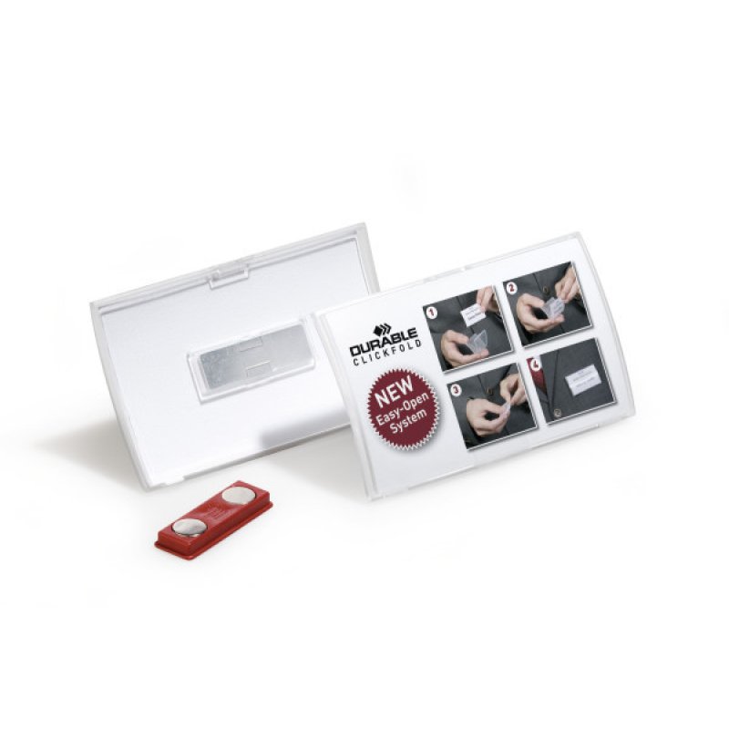 DURABLE Badge Click Fold, avec aimant, 75 x 40 mm