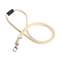 DURABLE Cordon textile rPET avec mousqueton, beige